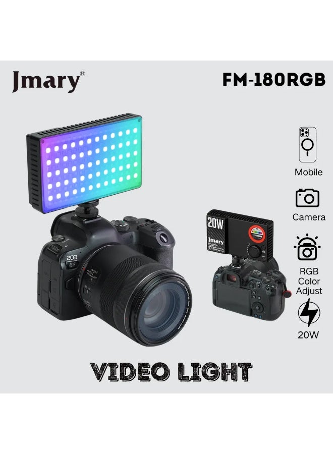 Jmary FM-180RGB RGB LED Fill Light – Professional Video Lighting for Creators - Image 1